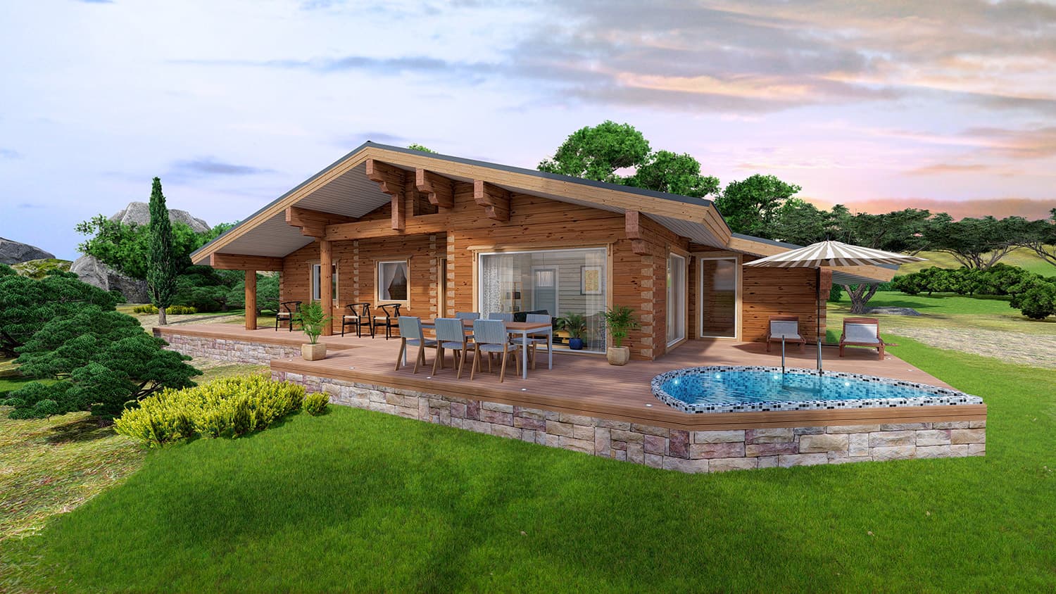 Dom wakacyjny z bali Niesi — 88 m², parterowy — Aito Log Houses (Aito Lapland Oy)