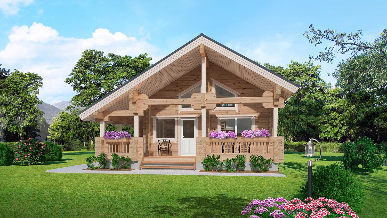 Domek letniskowy z bali Tieva — 64 m², z antresolą — Aito Log Houses (Aito Lapland Oy)