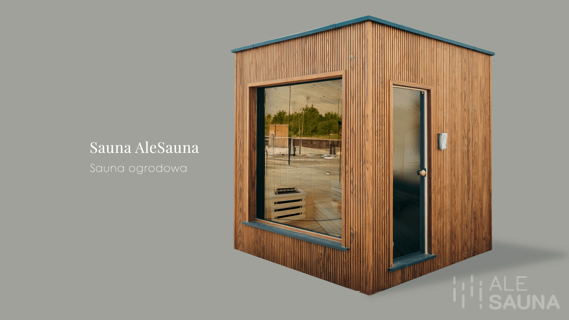 Sauna ogrodowa Abachi & Radiata Termo, edycja Premium — 2,4 × 2,4 m — ZDP Łukasz Wierciński (AleSauna)