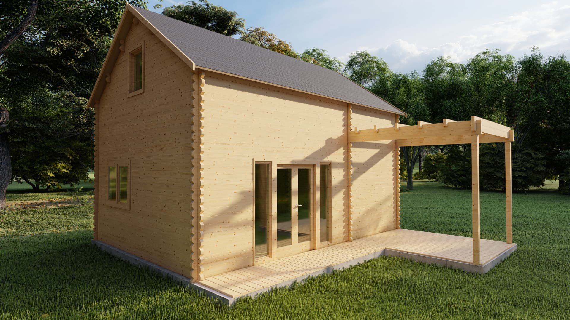 Domek piętrowy Radomsko — 5 × 7 m, dwa poziomy — model domu