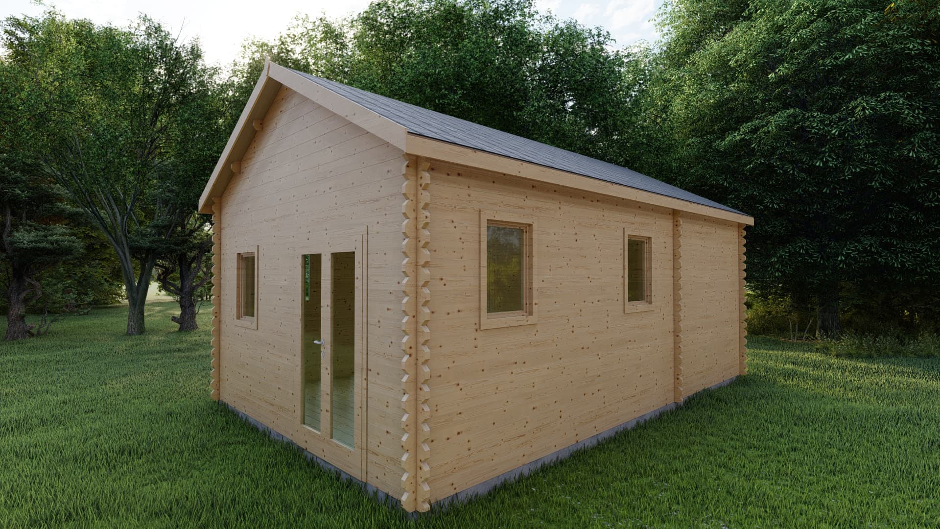 Domek z bala Nadarzyn — 27 m² z poddaszem — model domu