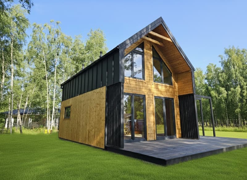 Jowisz 58 — piętrowa stodoła na rzucie 5 × 8 m — model domu