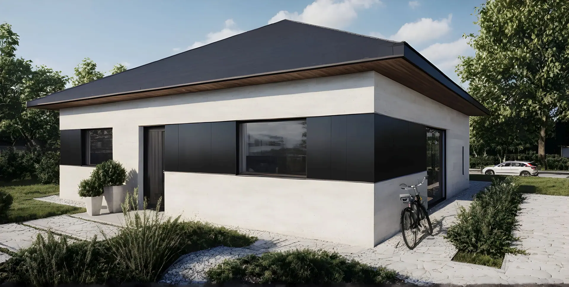 Dom prefabrykowany Holly 100 — 79,29 m², 10 × 10 m — Arago House sp. z o.o. sp. k.