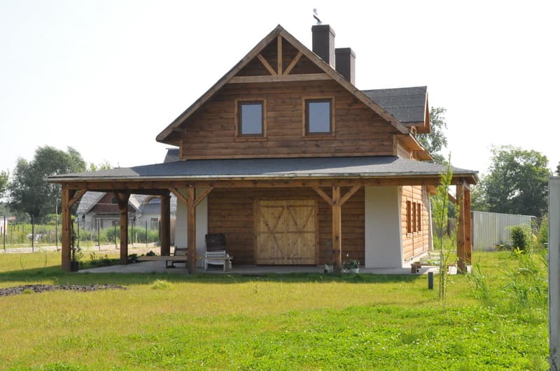 Dom drewniany Model 106 z garażem — 120 m² — Arbol