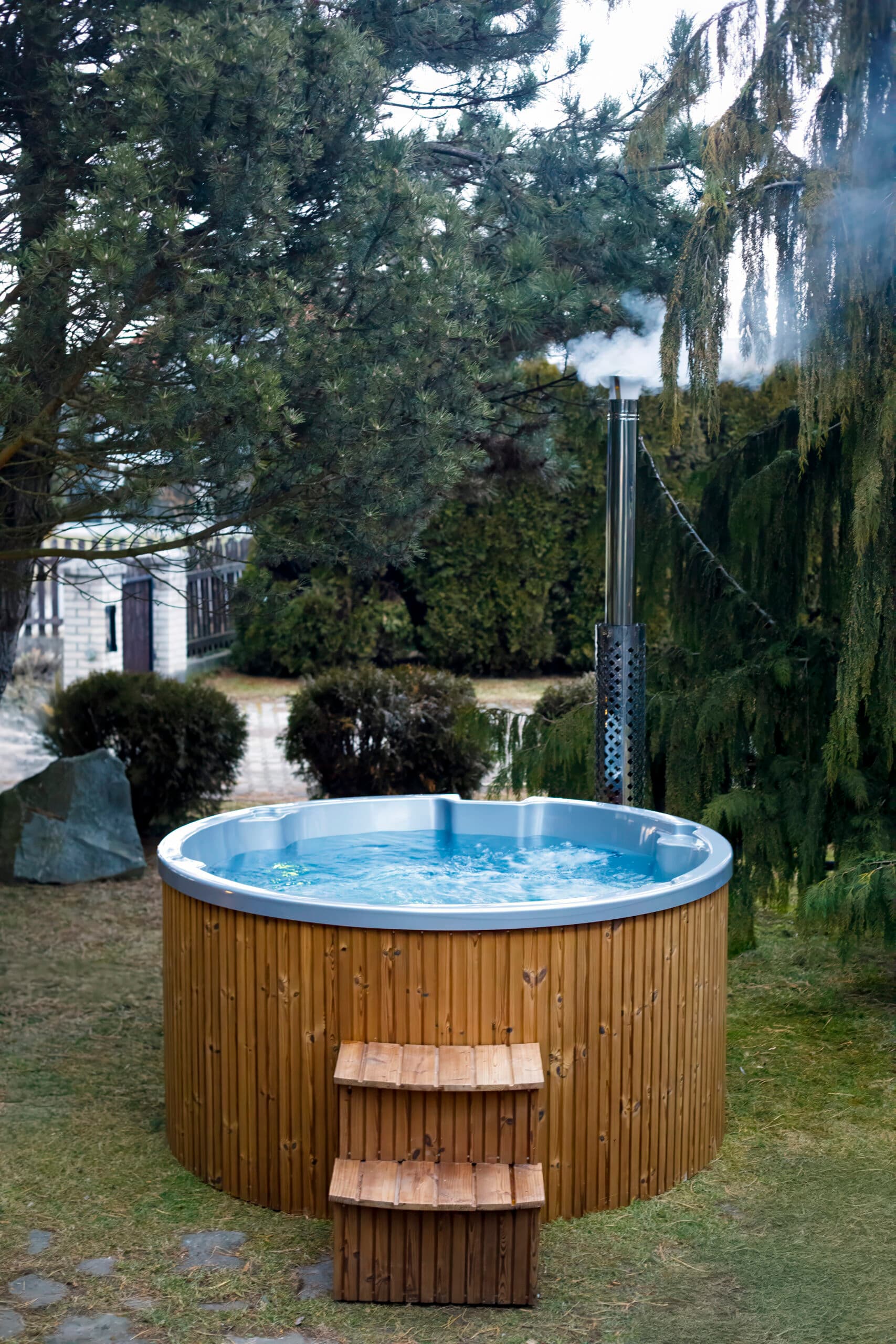 Balia ogrodowa INFINITY z piecem zewnętrznym — Balia Technic (Balia&Sauna Prestige s.c.)