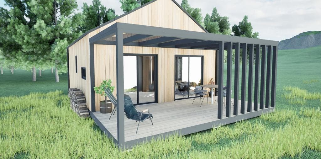 Dom modułowy DOUBLE-CAB Satteldach — dach dwuspadowy, 47,7 m² — BAR-AT SYSTEM S.R.L. (Tiny House Barat System)