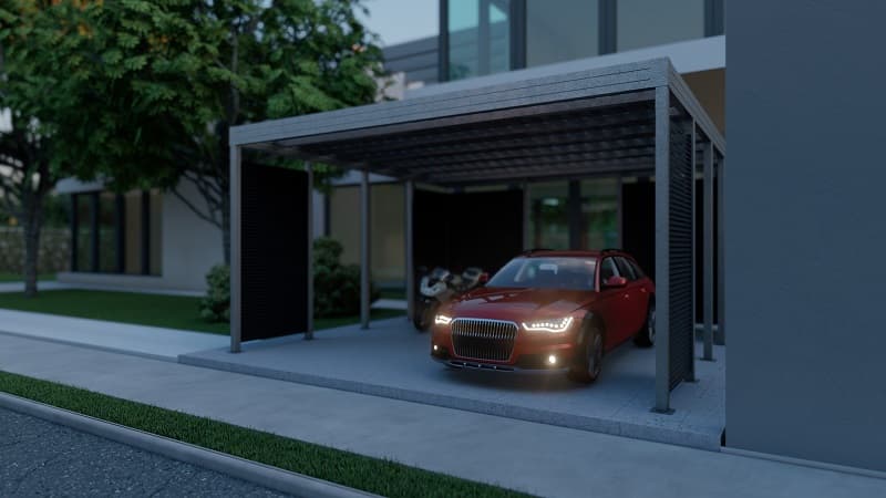 Carport stalowy na 1 auto 3×6 m — 18 m² — BG Technology sp. z o.o.
