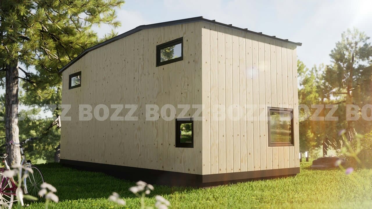 BOZZ BOX 11A — domek z dwiema sypialniami i antresolami — model domu