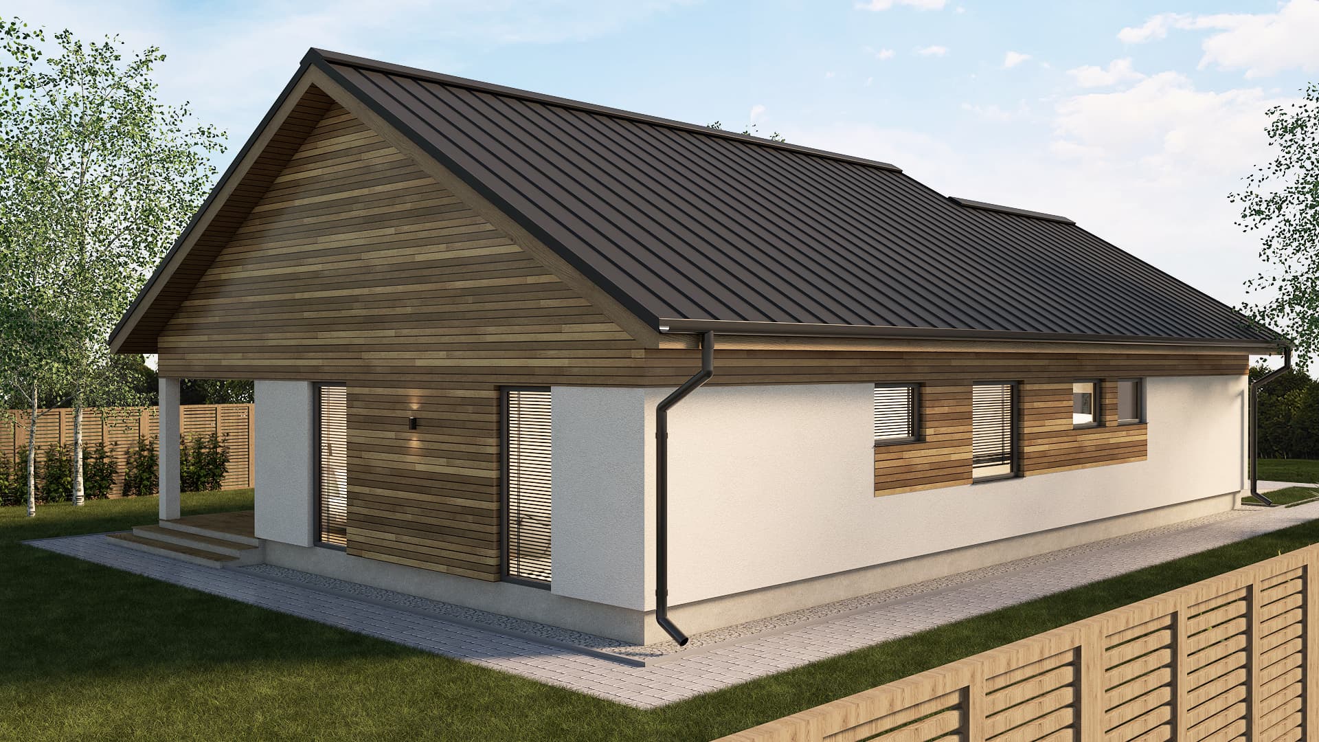 Dom parterowy Monica I z garażem — 141,36 m², stan surowy zamknięty — model domu