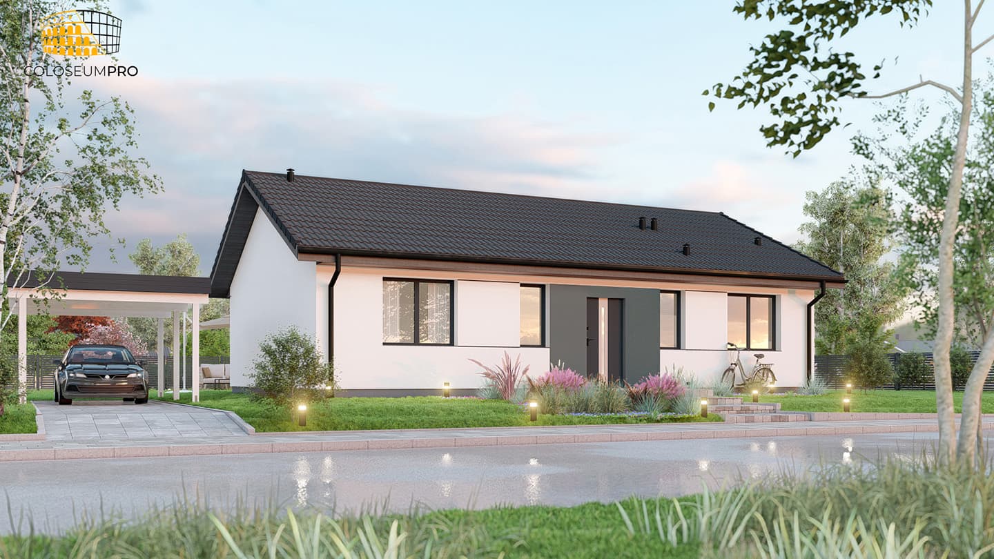 Borowa — dom parterowy 98,93 m², COLOSEUM PRO
