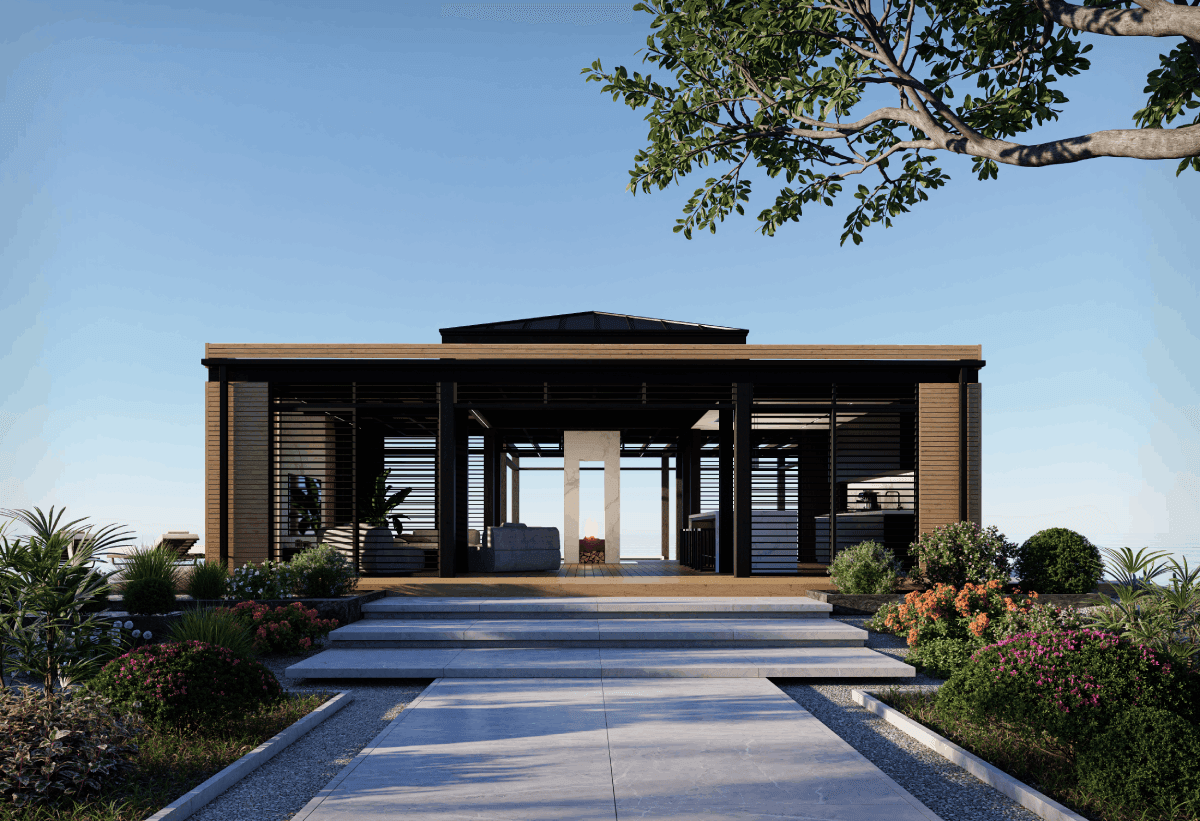 Altana ogrodowa Luxury 6,8 × 10 m — Dąb-Gaj (DABGAJ Wood)