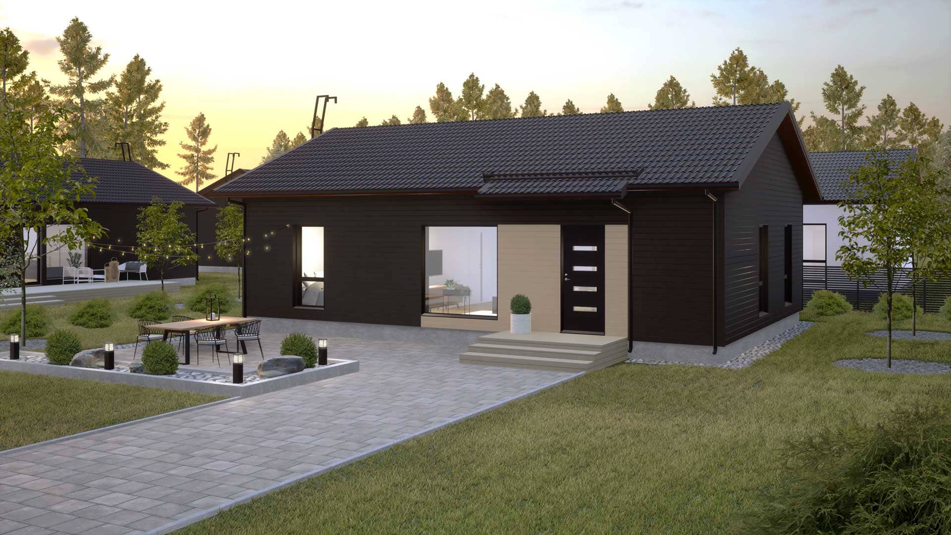 Dom szkieletowy Arki 111B Moderni — 98 m² — model domu