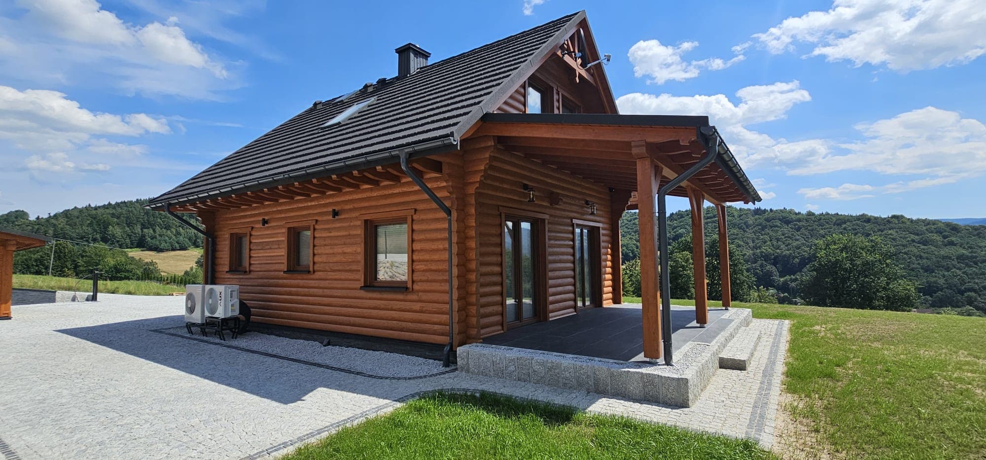 Dom z bali Grybów dw — z poddaszem, 78,45 m² — model domu