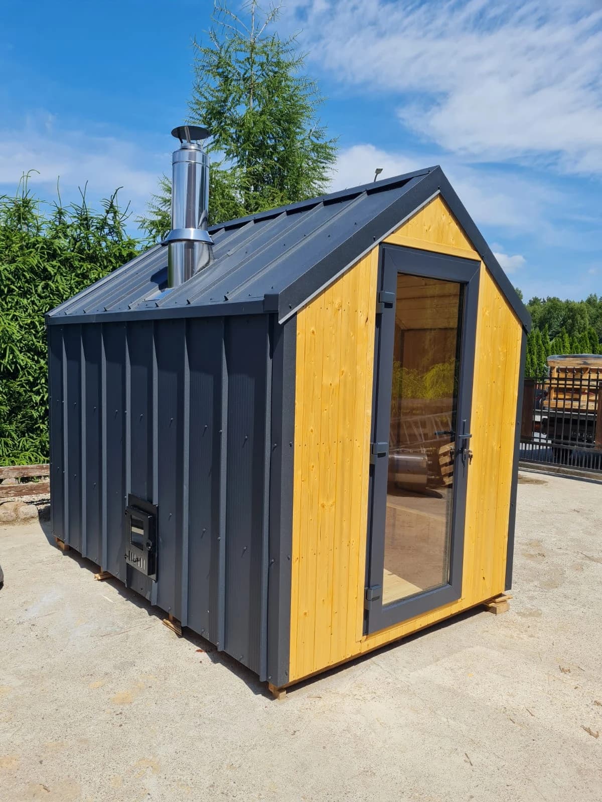 Sauna ogrodowa Bestseller z przedsionkiem i piecem na drewno — 2 × 3 m, 6 m² — "DOM BAL" Babin Dariusz
