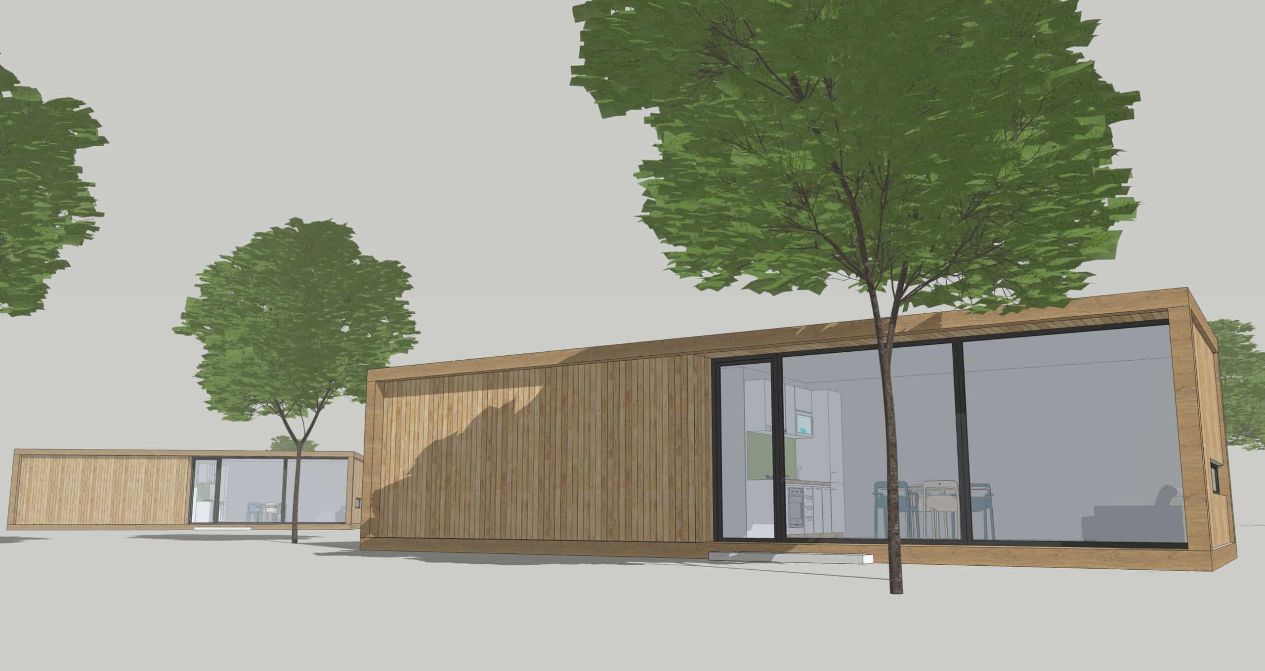 Domek Miami 48 m² — 12 × 4 m — model domu