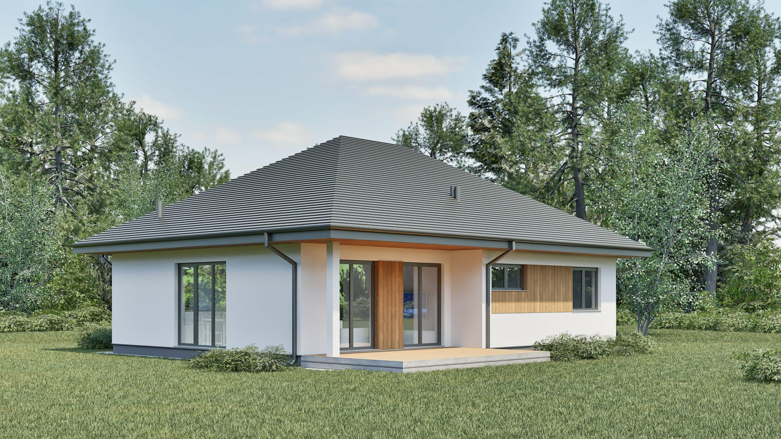 DZS Zielony 88 — dom parterowy z dachem czterospadowym, 88,03 m² — Domy Zielonej Synergii sp. z o.o.