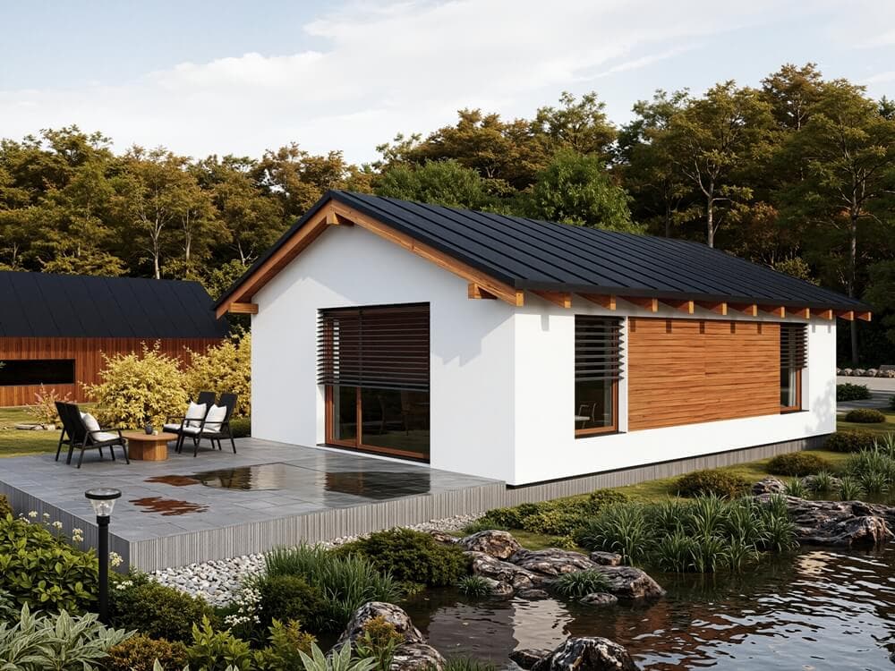 Dom montowany Danka — 6,93 × 9,33 m, 50,5 m² — Drevodom Orava s.r.o.
