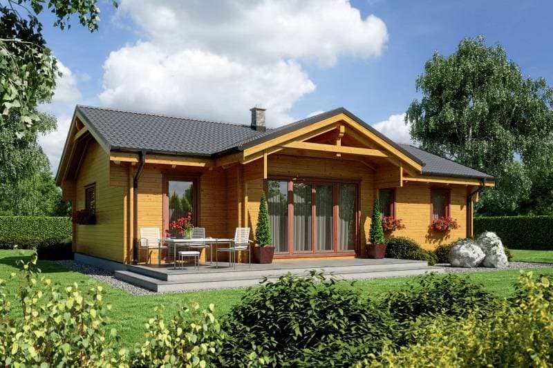 Dom z bali Trend — 12,91 × 8,5 m — DREVODOMY Slovakia, s.r.o.