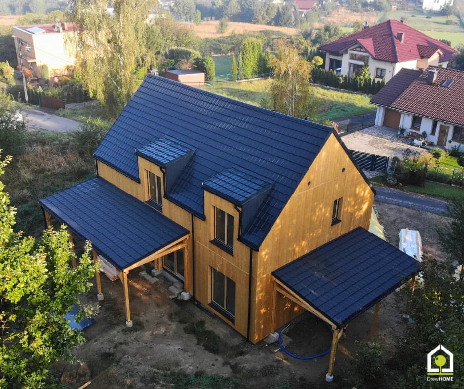 Dom szkieletowy z poddaszem 170 m² w Katowicach, DrewHome