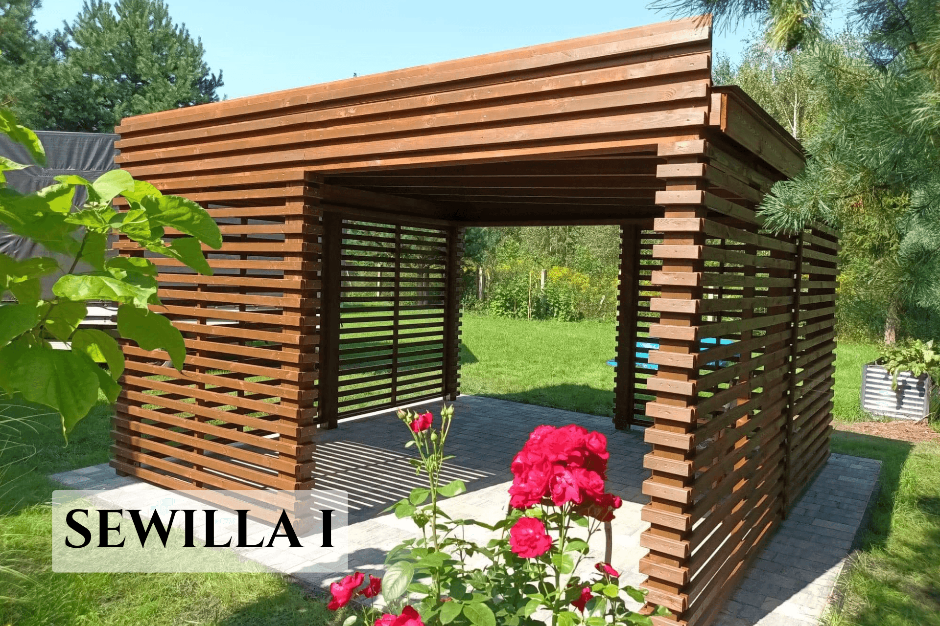 Altana nowoczesna Sewilla — 3 × 3 m — Drewkord Altany Mstów