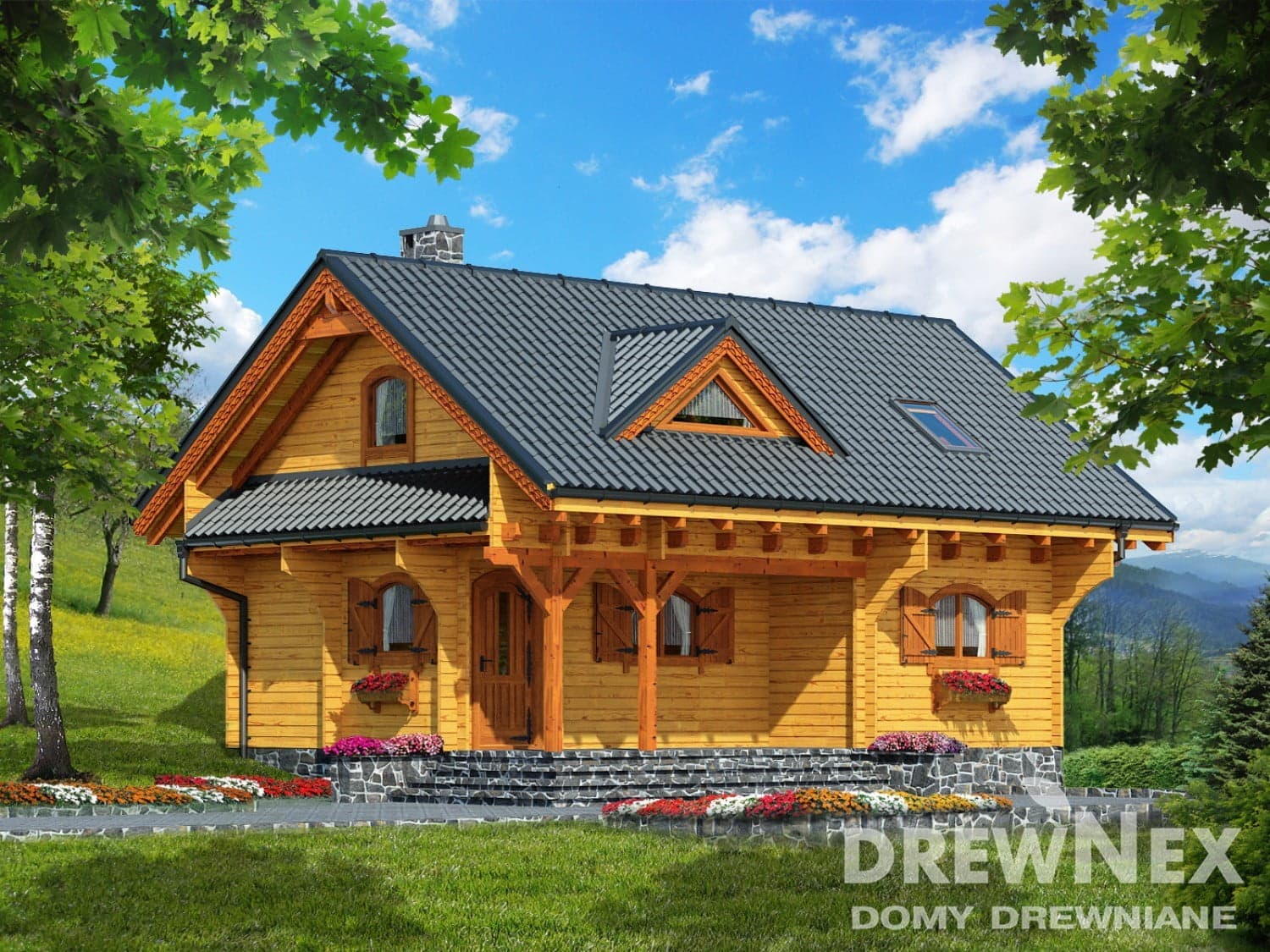 Dom z bali Baśń, 52,8 m² — model domu