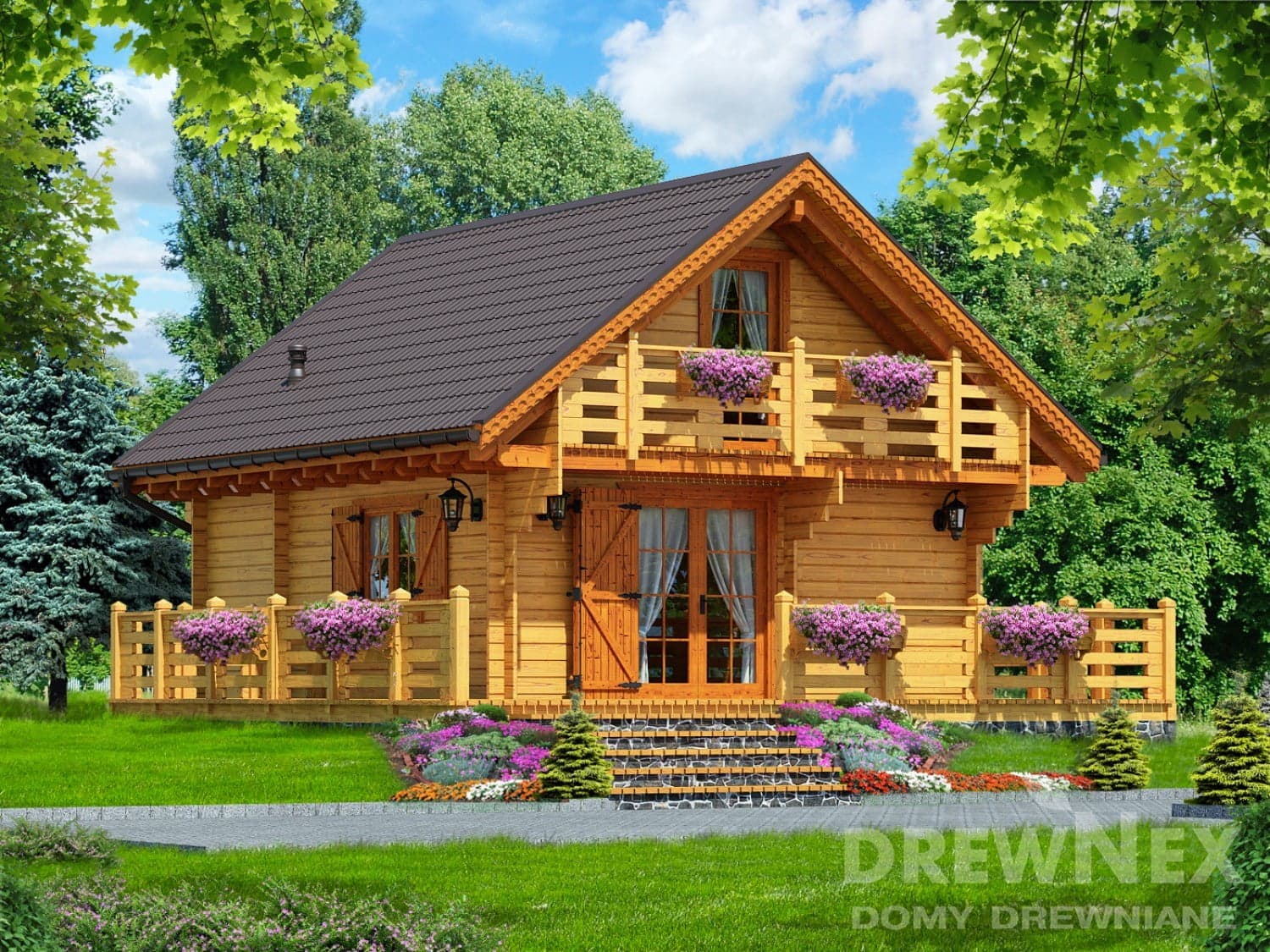 Domek letniskowy z bali Jutrzenka, 35 m² — model domu