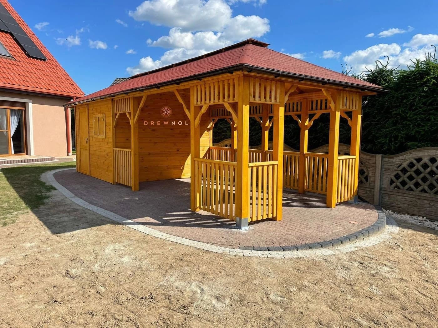 Altana z domkiem 2w1 Indus — 6 × 3 m — DREWNOL Paweł Jaworski