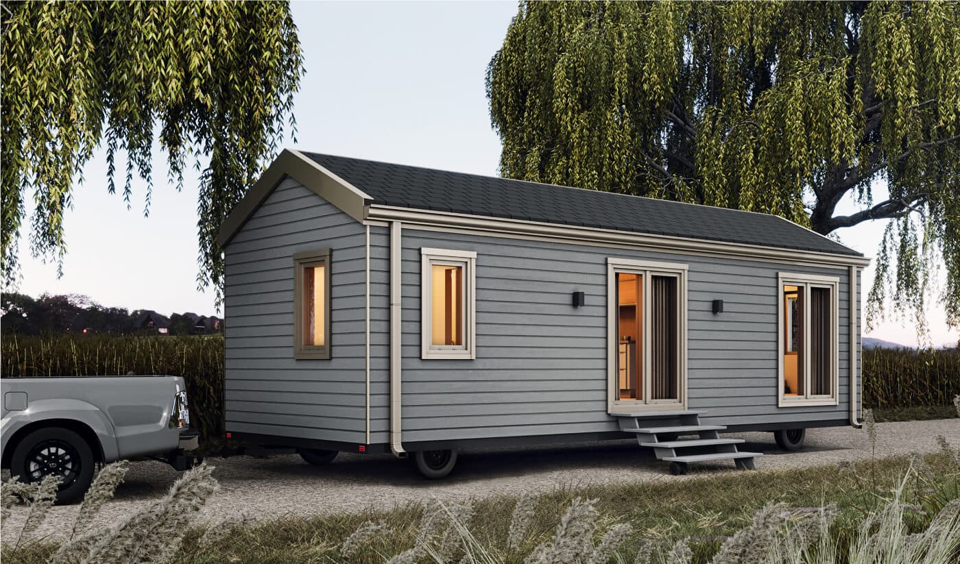 Dom modułowy Typ B — 2 sypialnie, 35 m² — model domu