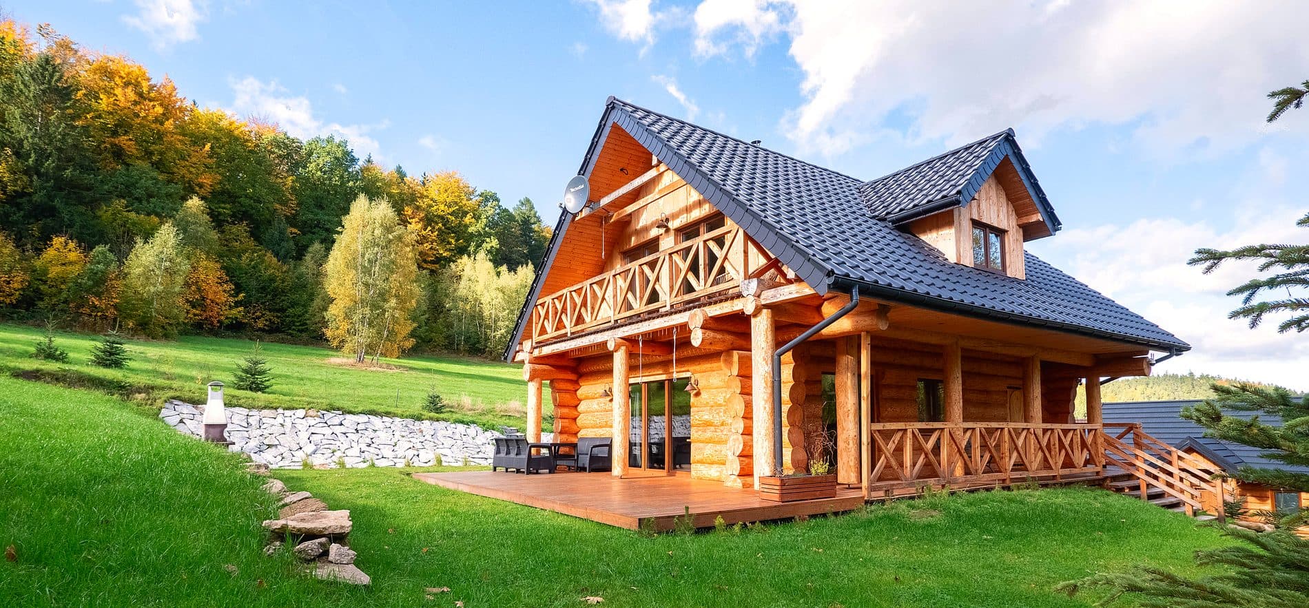 Dom z bali Świdnica DW 95 m² z poddaszem — Eko-Dom Sławomir Rombel — domy z bali