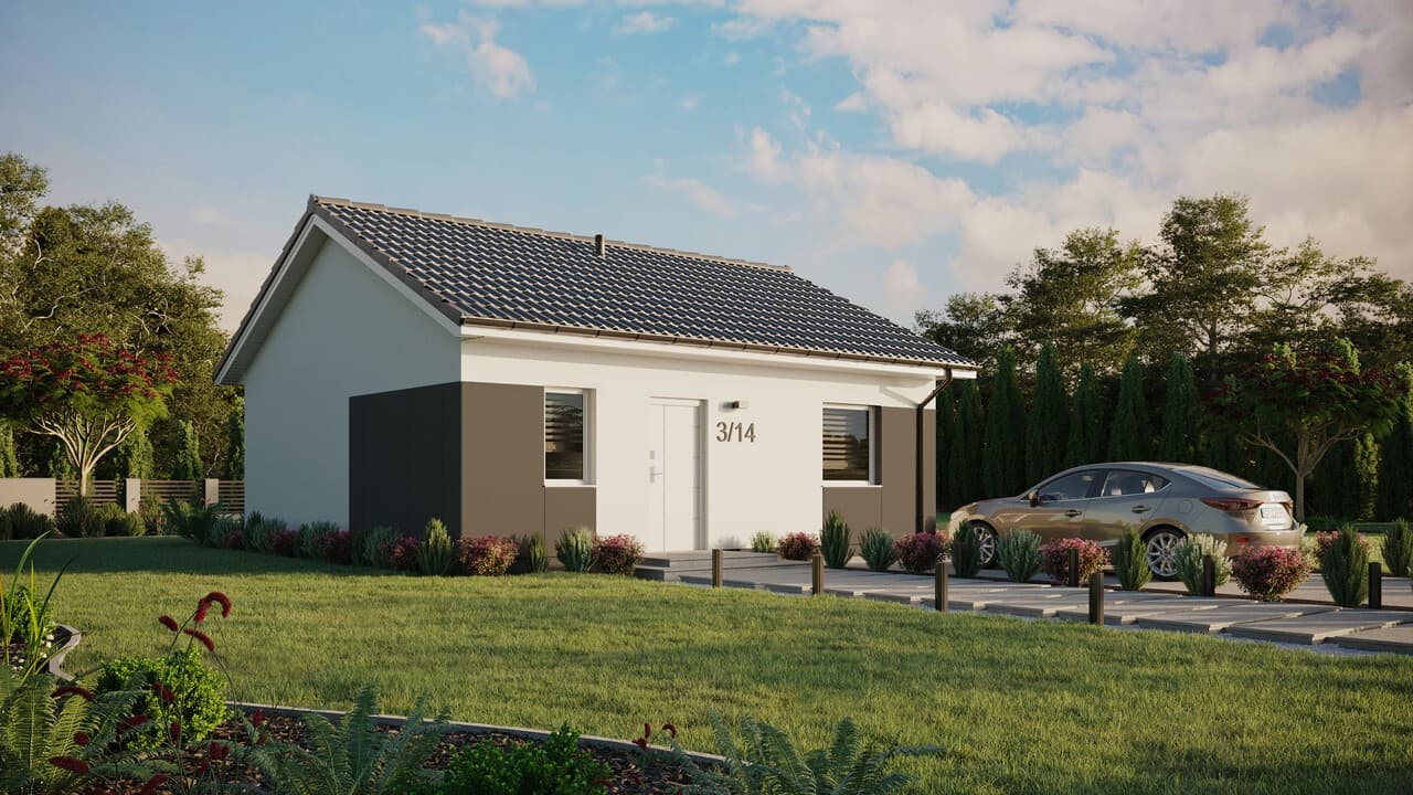 Dom szkieletowy ERDOL 1 — parterowy, 59 m², na zgłoszenie — model domu