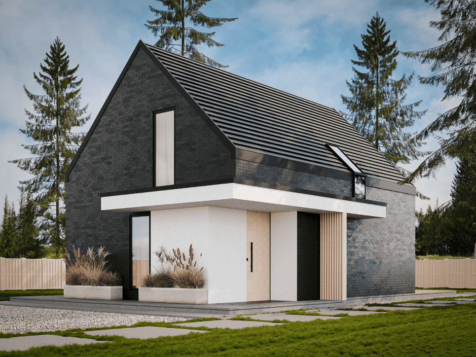 Dom szkieletowy EW 13 z poddaszem — 91,65 m² — Euro-Wood sp. z o.o.