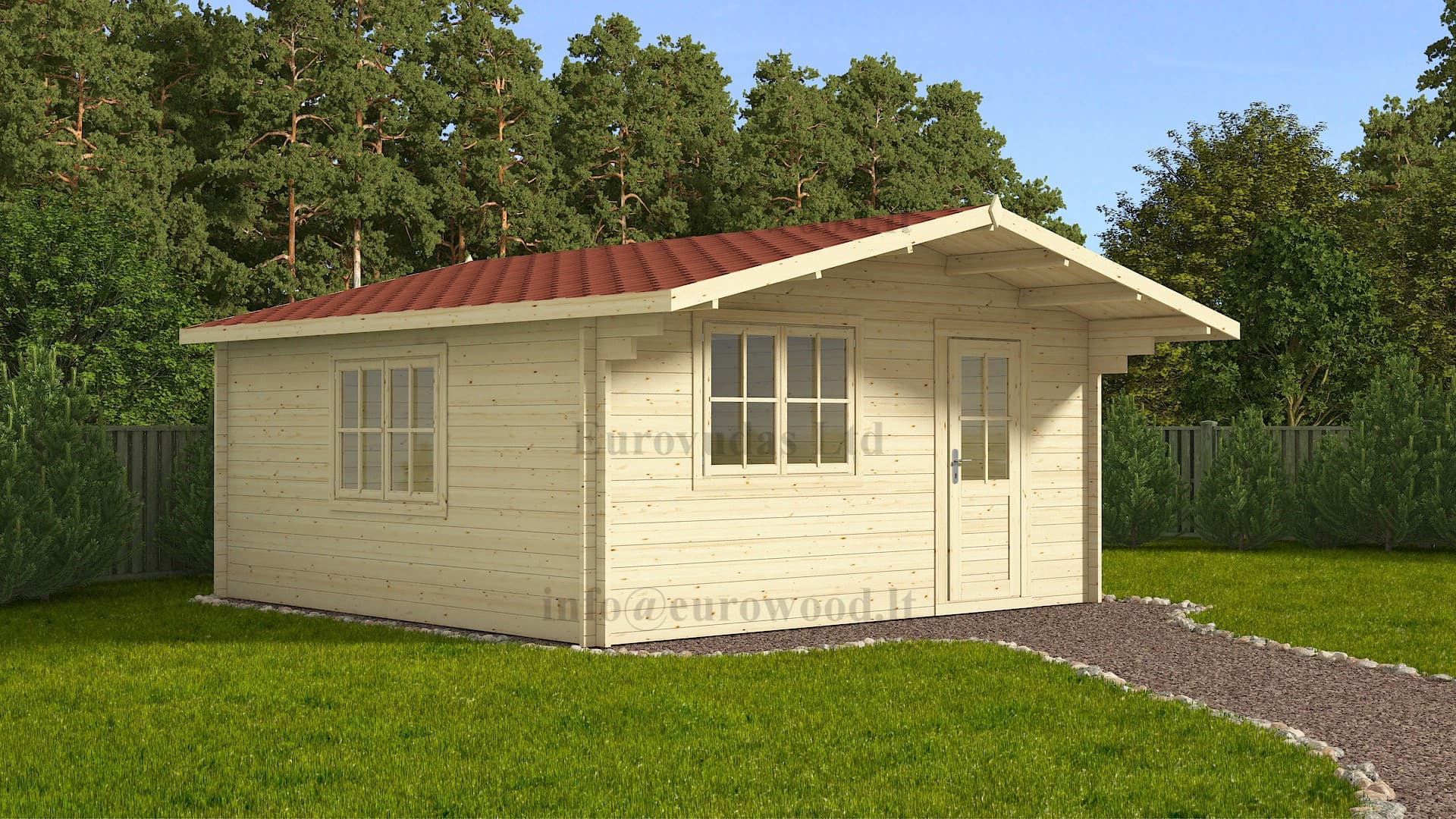Domek ogrodowy z bali Faro — 4 × 4 m, 16 m² — Eurowood (UAB Eurovudas)