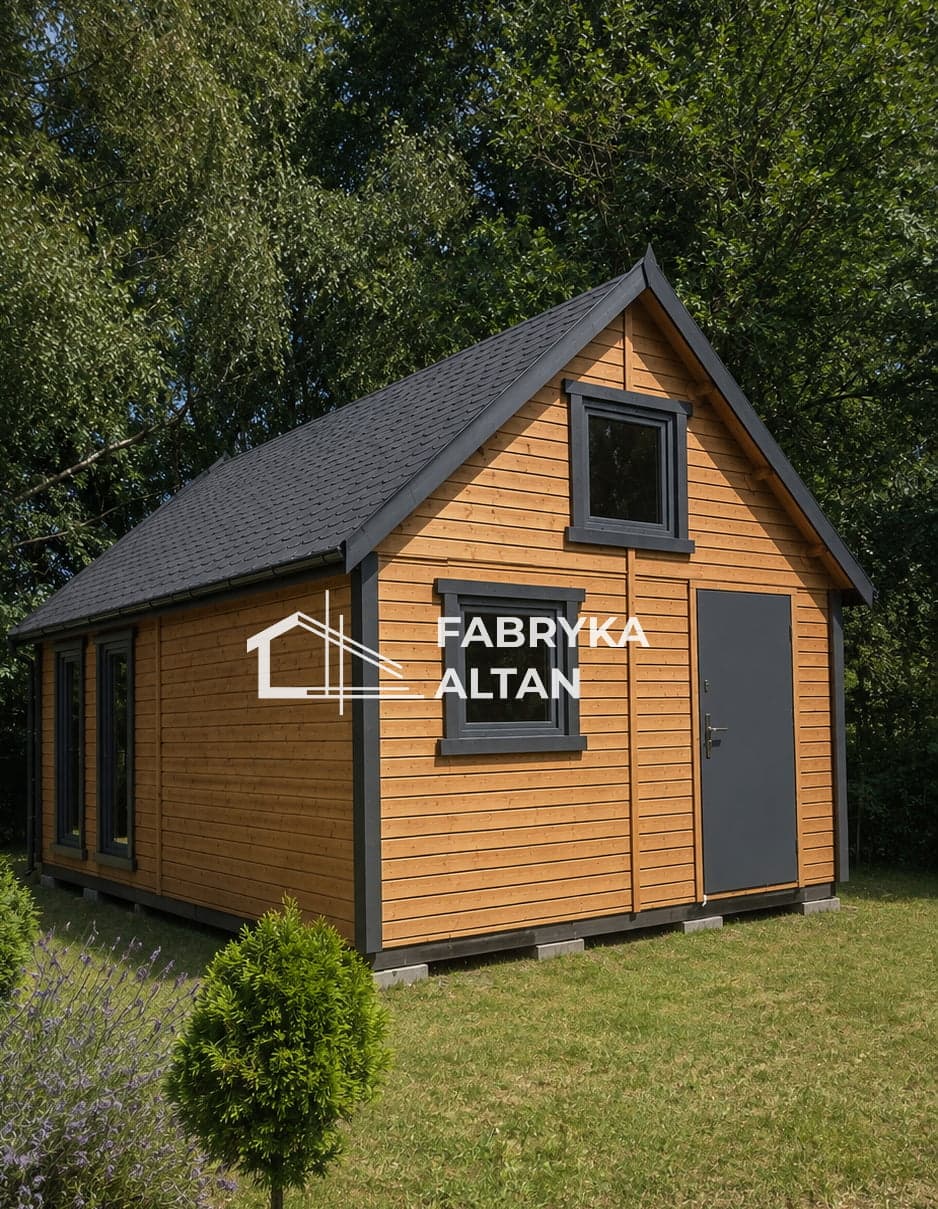 Domek letniskowy FOX z antresolą — 4 × 6 m — Fabryka Altan