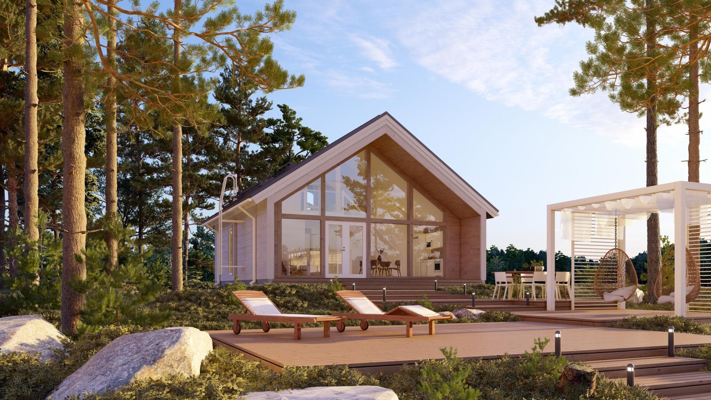 Dom wakacyjny z bali Loiste 72 z antresolą — 9,2 × 6,7 m, 72 m² — DEN Finland Oy (Finnlamelli)