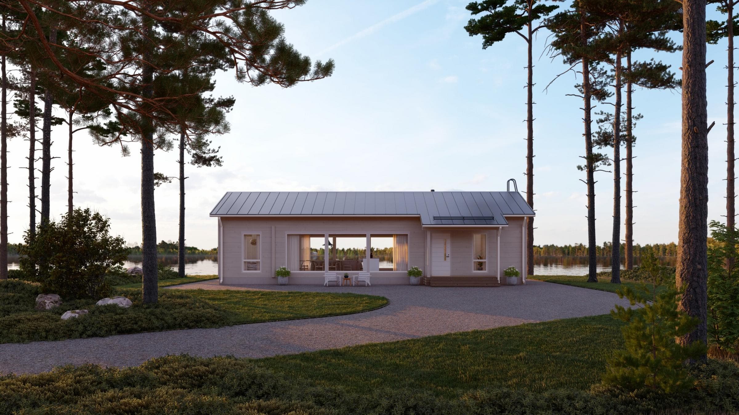Dom wakacyjny z bali Välke 104 — 16,2 × 6,4 m, 104 m² — DEN Finland Oy (Finnlamelli)