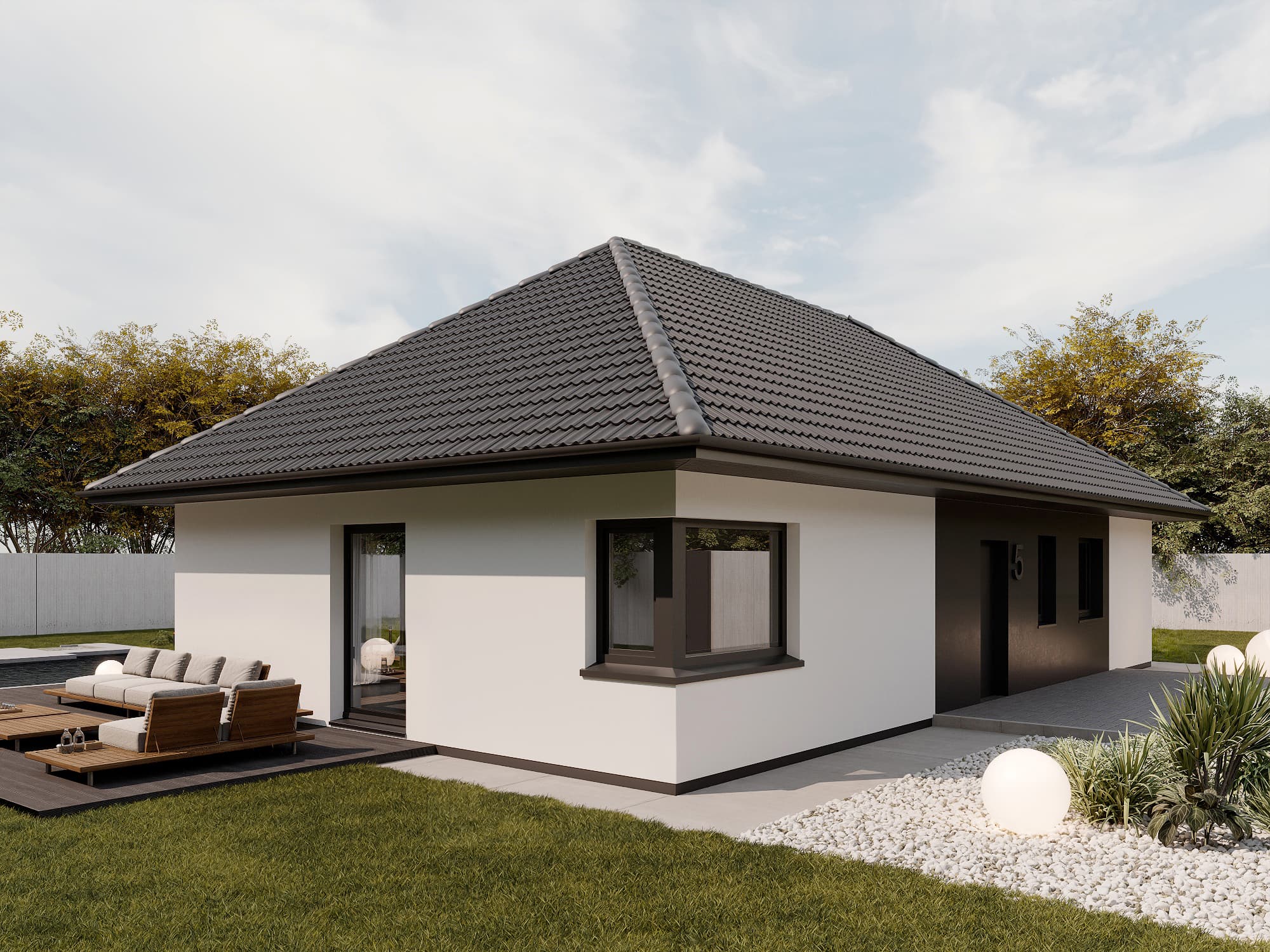 Dom z keramzytobetonu FH110 — parterowy, 111 m² — model domu
