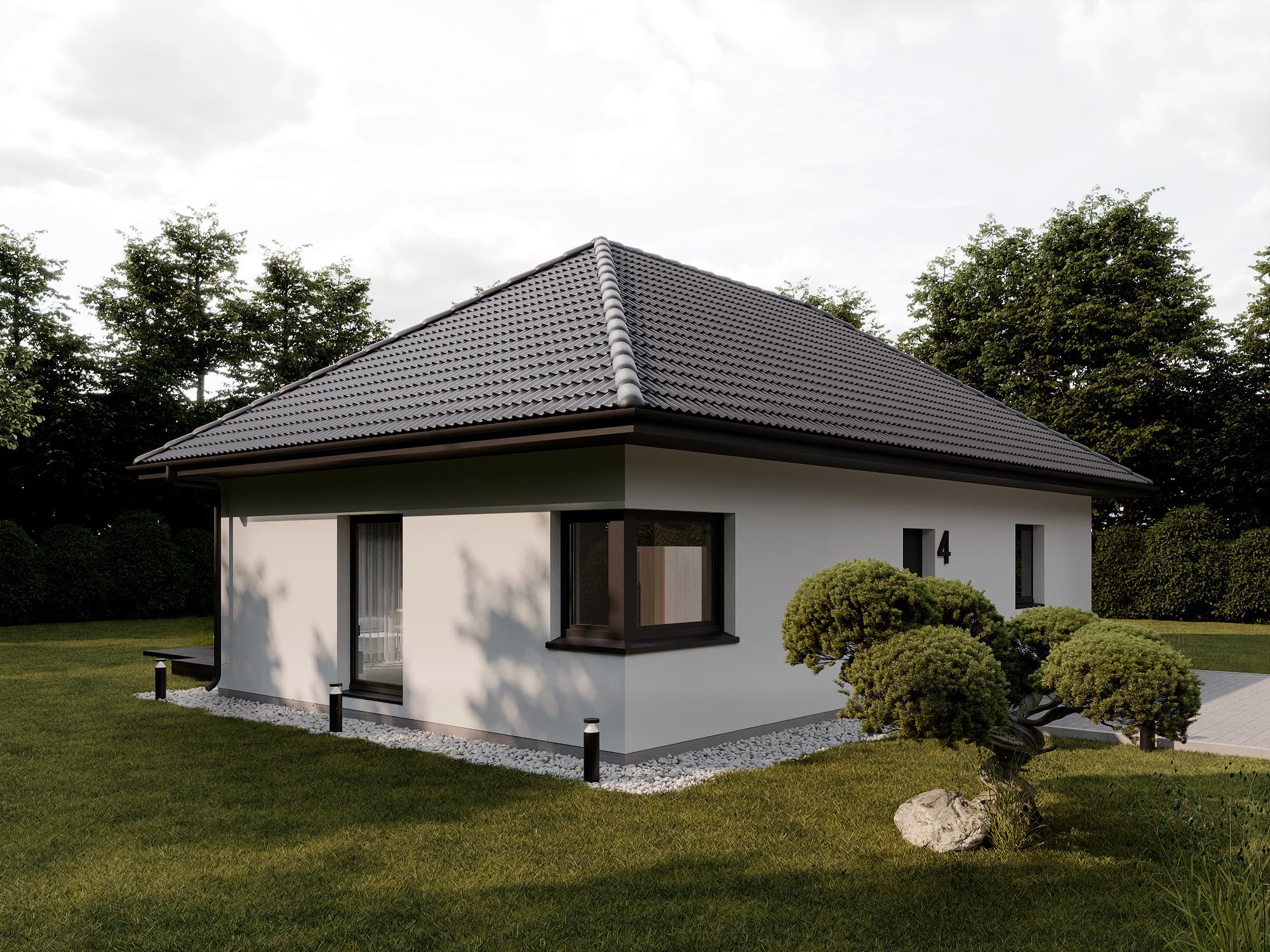 Dom z keramzytobetonu FH90 — parterowy, 91 m² — model domu