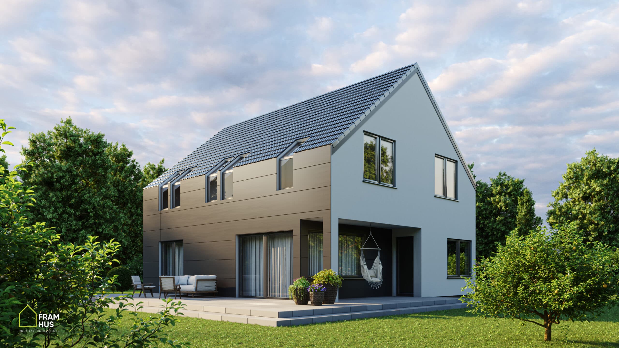HUS 2 — dom z poddaszem 161 m² — FRAMHUS Sp. z o.o. sp.k.