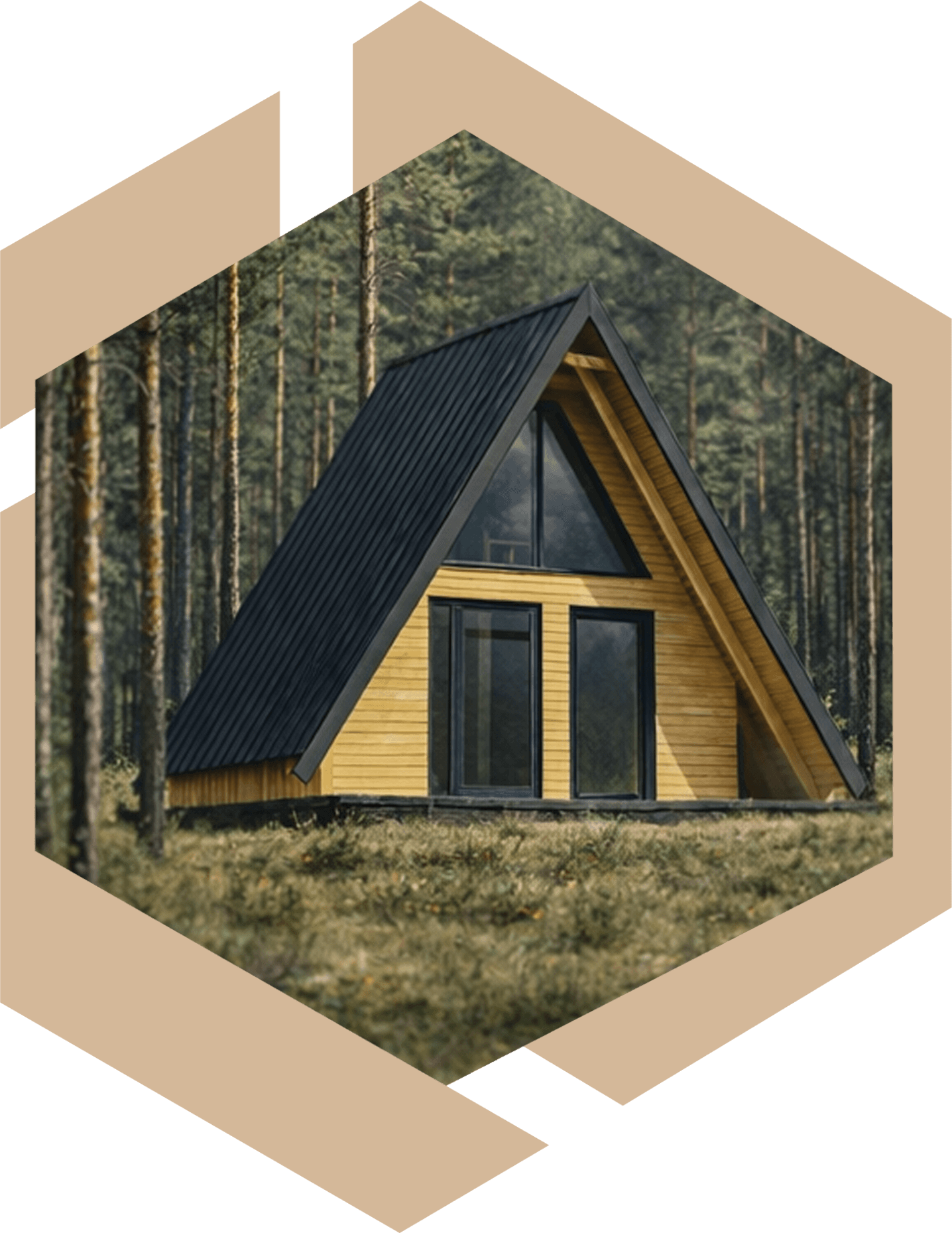 Brda — domek A-frame 42 m² z antresolą — model domu