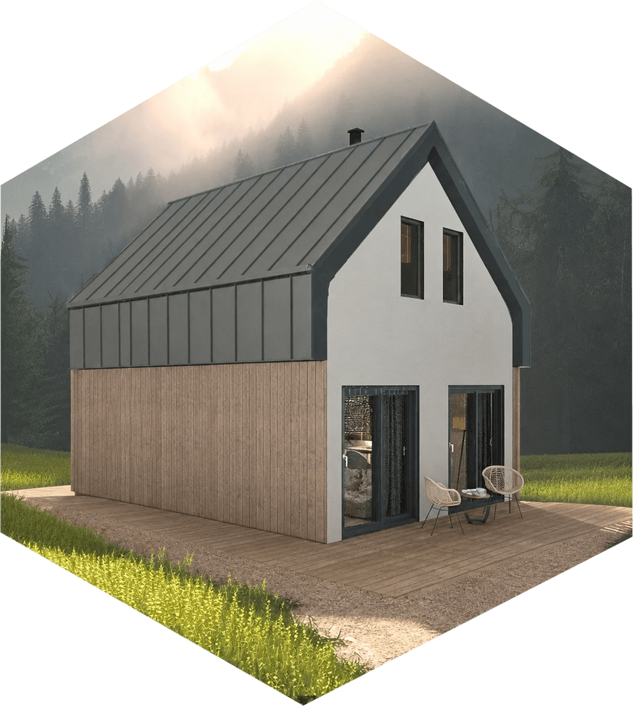 Koya — dom 35 m² zabudowy z dwiema sypialniami na poddaszu — model domu