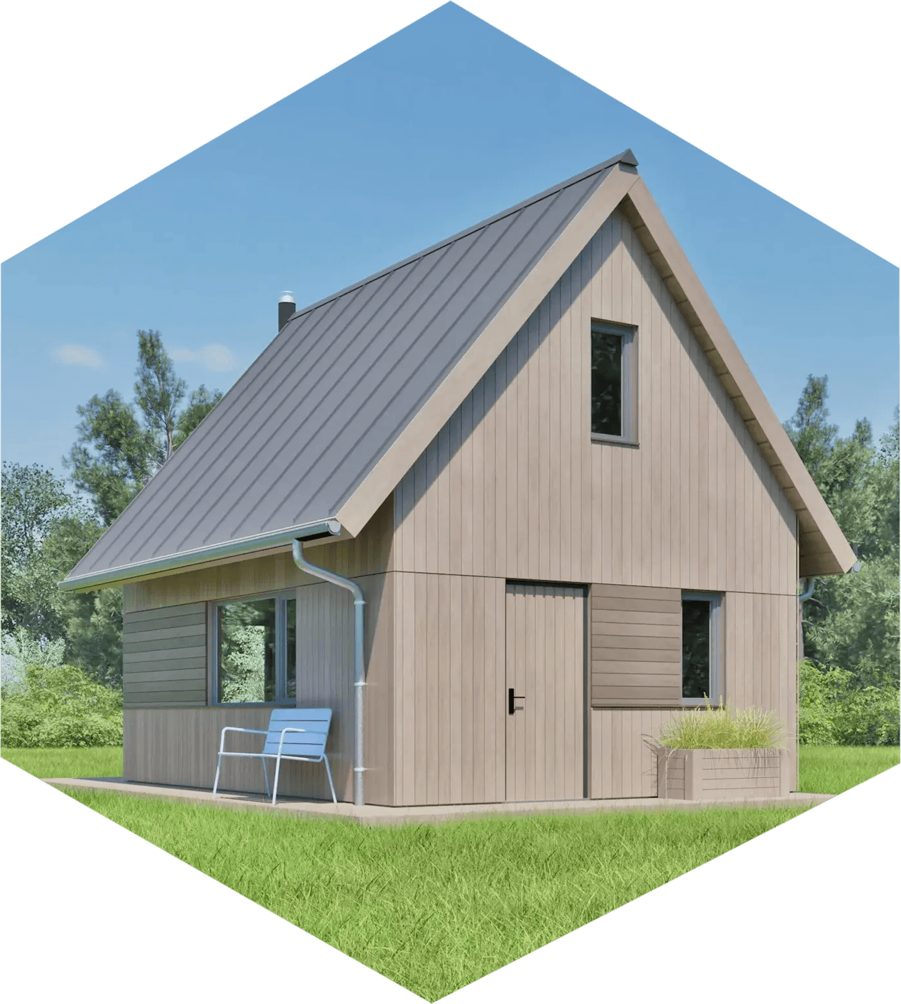 Skandi — domek 35 m² zabudowy z antresolą — model domu