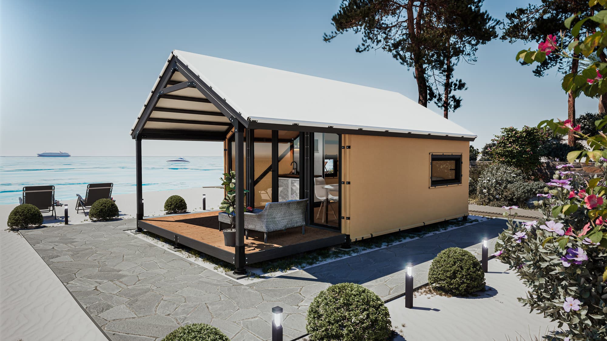 Namiot glampingowy Barta 27 — 26,8 m², z tarasem — Glamphouse (SIA Glamphouse)