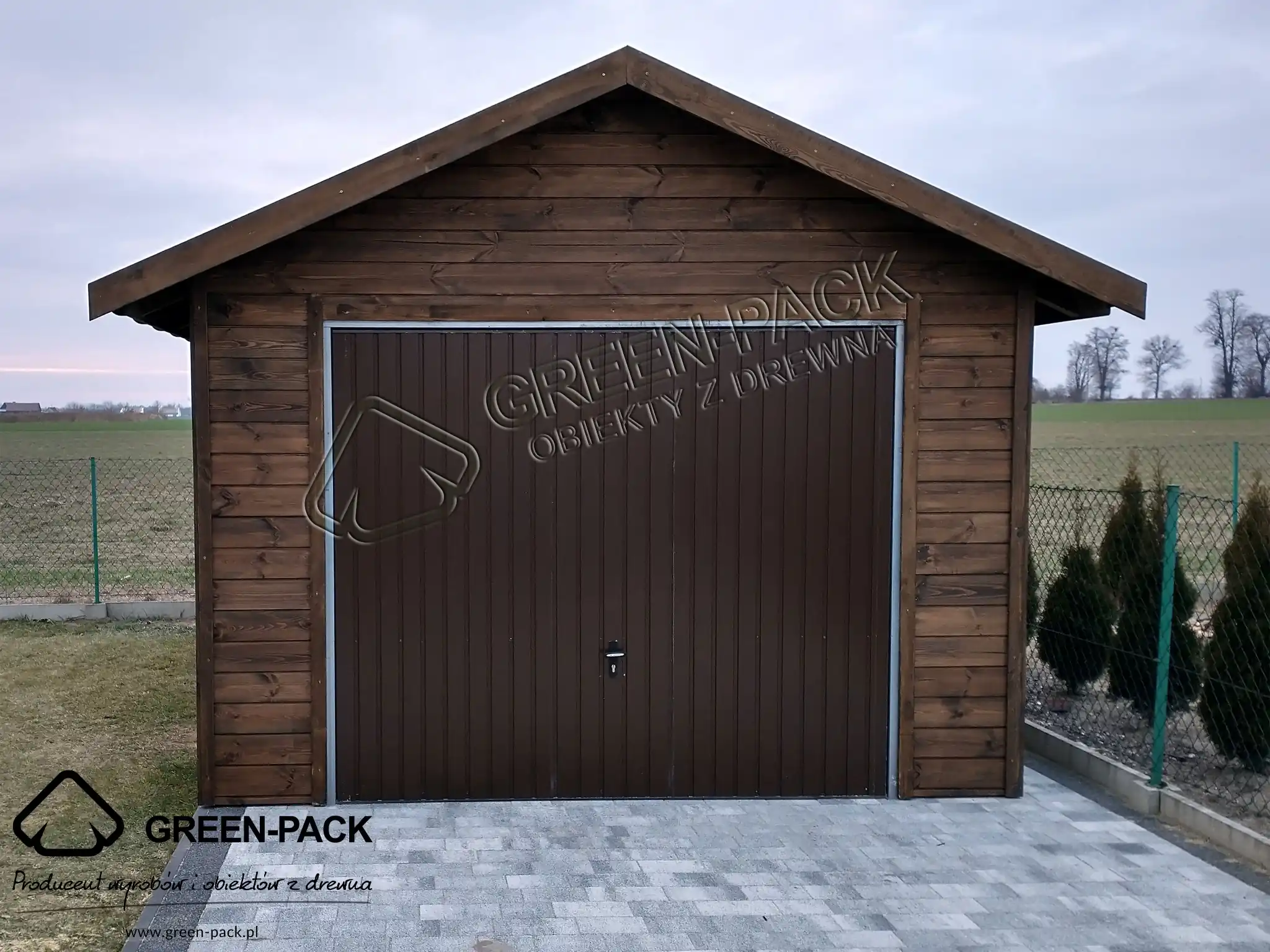 Garaż drewniany Verso — 3,6 × 5,5 m — Green-Pack Przemysław Obijalski