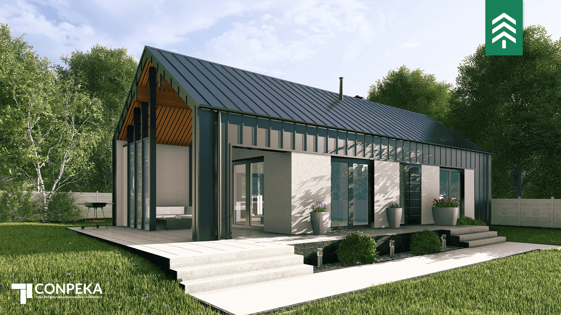 Dom prefabrykowany Vigo — parterowy, trzy sypialnie, 72,3 m² — HausWerk Sp. z o.o.