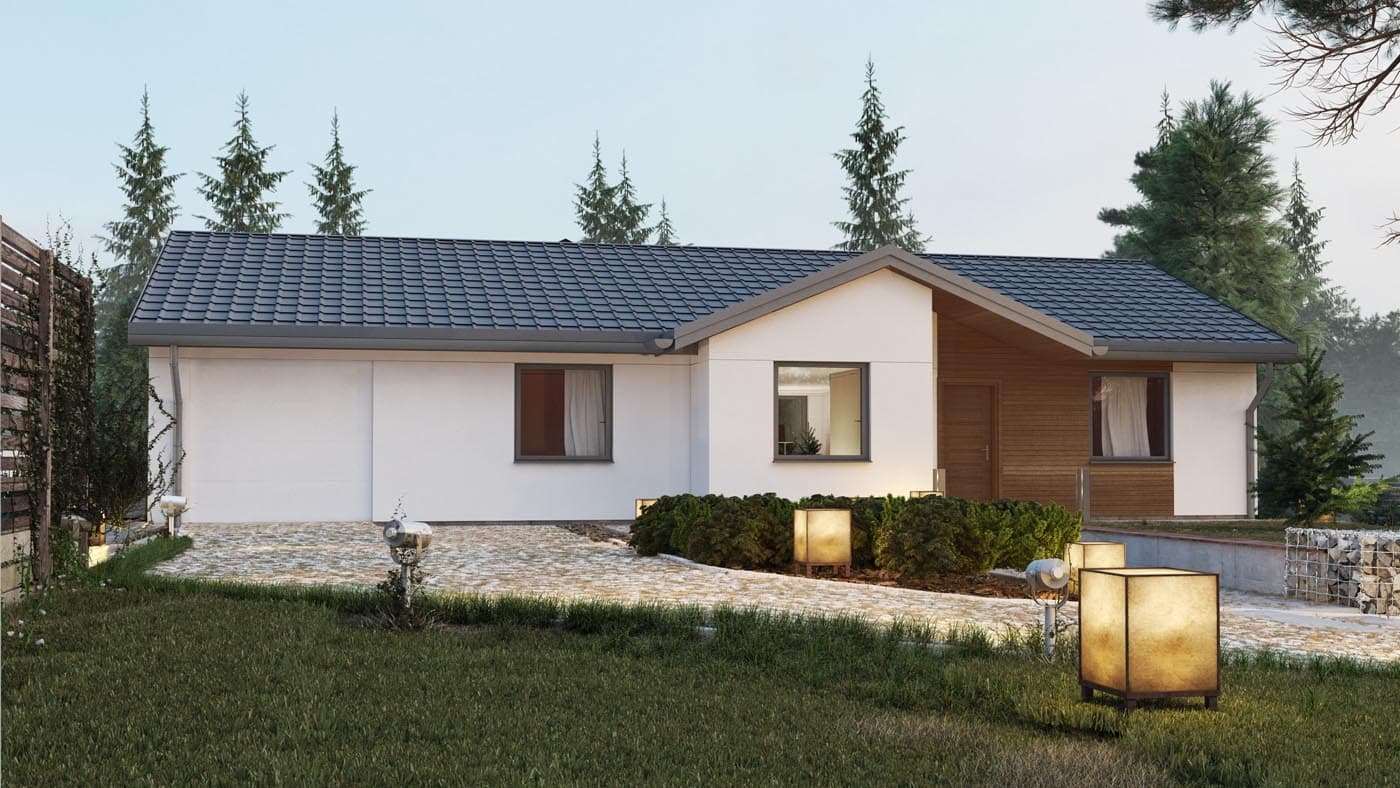 Dom parterowy 107D Bungalow Fix — 107,86 m² — Ibudhaus