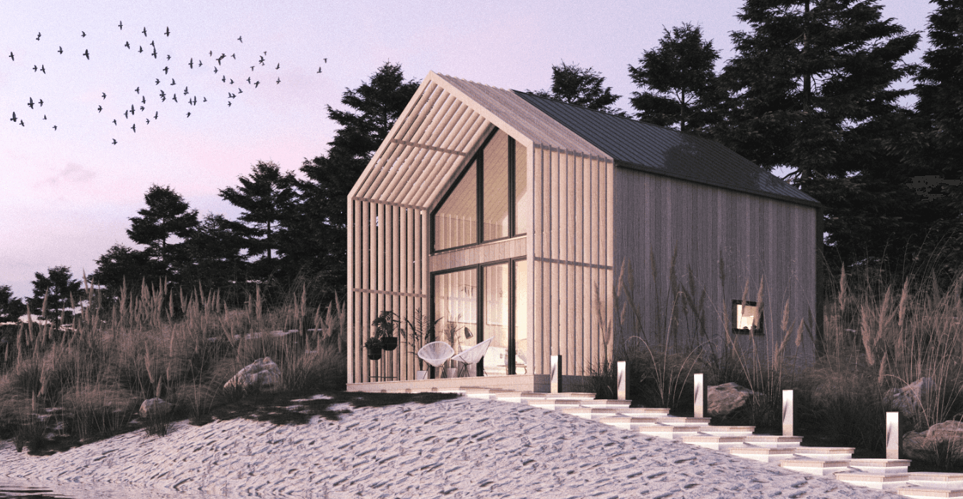 Domek Modern Barn — stodoła 35 m² z antresolą — model domu