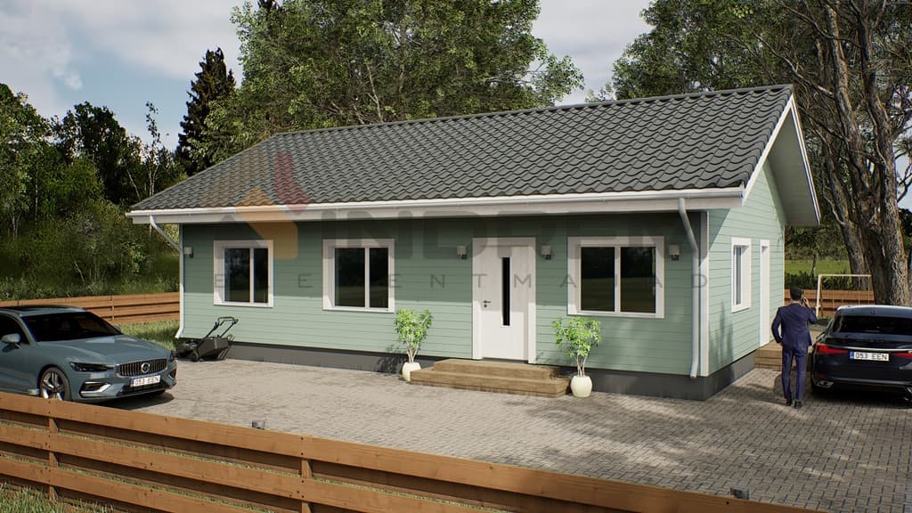 Dom szkieletowy IE78-1 z sauną, 78 m² — model domu