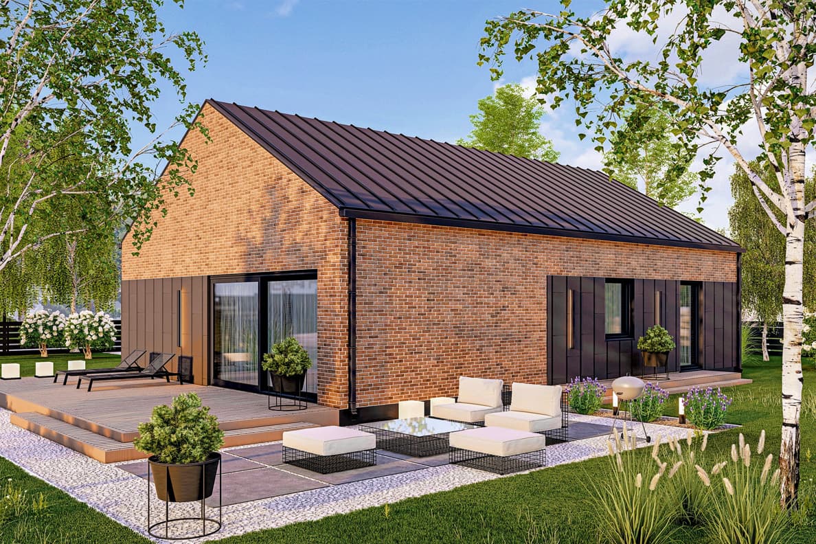 Dom parterowy JK100 — 106 m² — JK HAUS – WIĄZAR-SYSTEM Sp. z o.o.