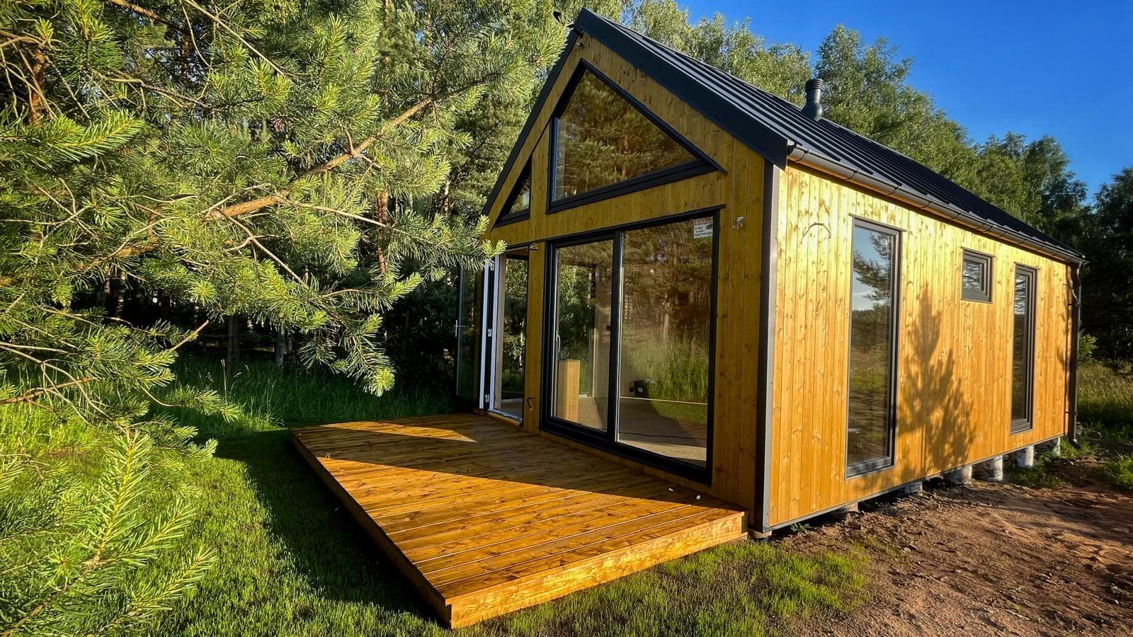 Dom drewniany Horyzont — 35 m² zabudowy, 7,6 × 4,6 m — JUST HOUSE Sp. z o.o.