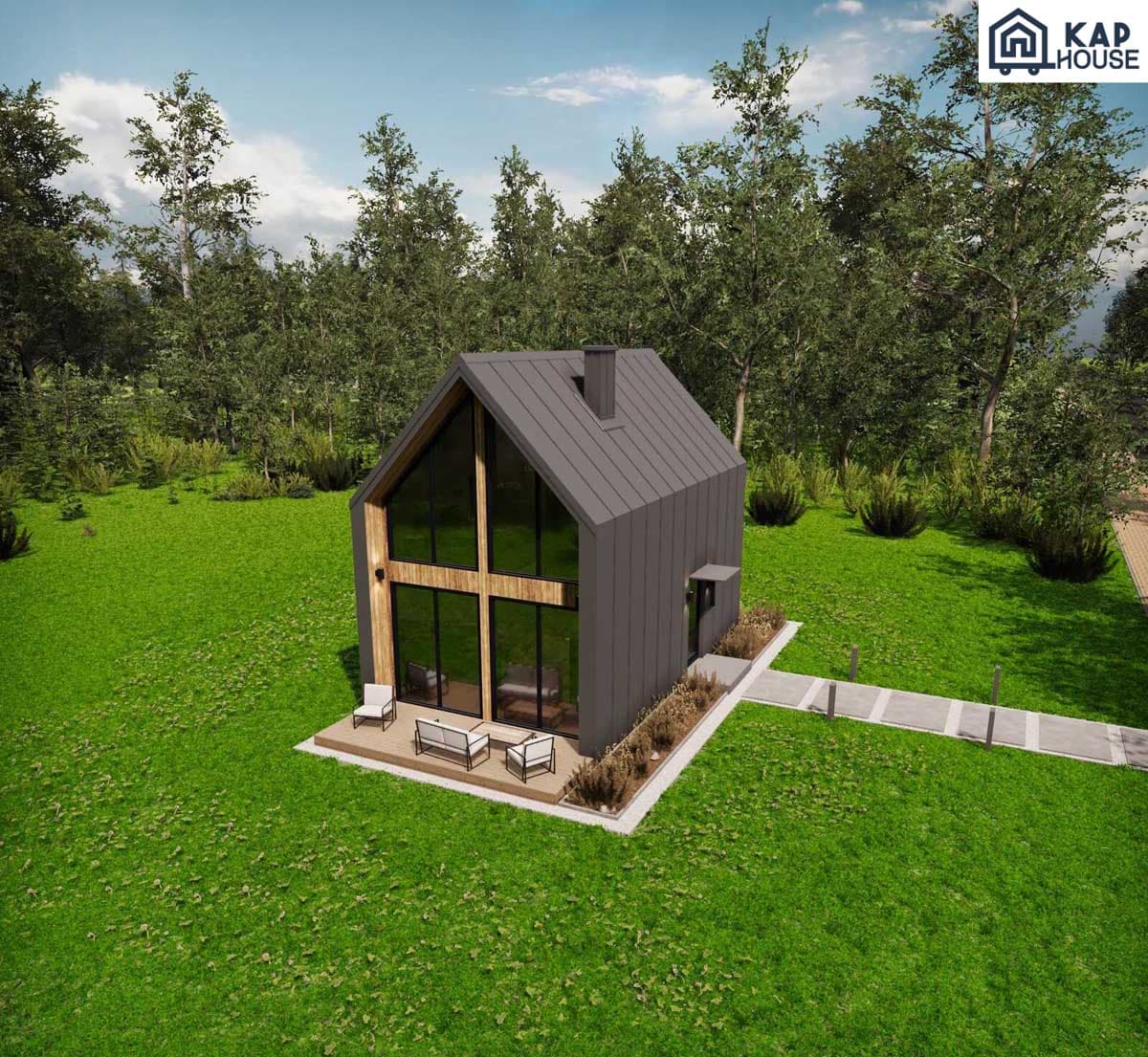 Dom szkieletowy Nowoczesna Stodoła 57 m² — KAP House Sp. z o.o.